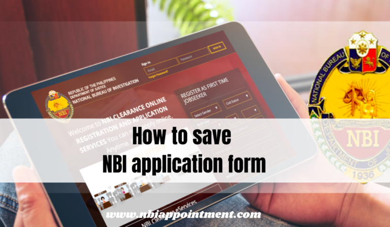 How to save NBI application form